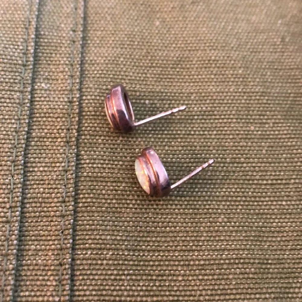 Sterling Silver Opal Earrings Posts (No Backs) - Picture 5 of 17